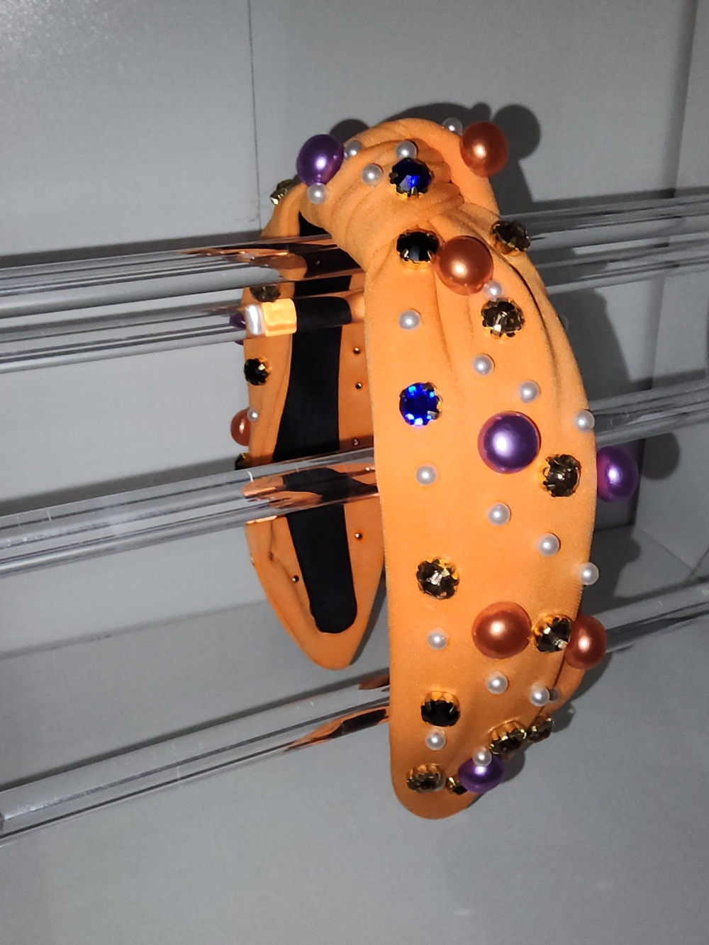 Embellished Orange Pearl & Gem Headband